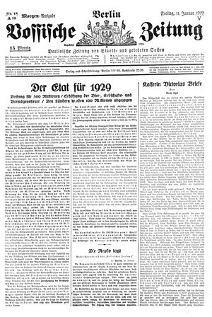 Vossische Zeitung vom 11.01.1929