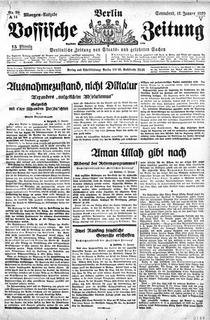 Vossische Zeitung vom 12.01.1929