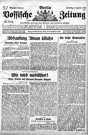 Vossische Zeitung vom 15.01.1929