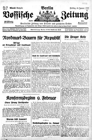 Vossische Zeitung vom 18.01.1929