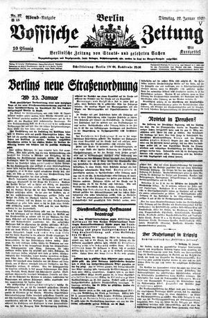 Vossische Zeitung on Jan 22, 1929