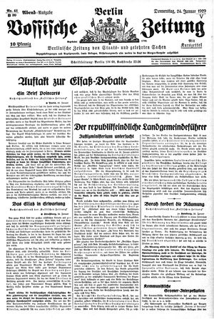 Vossische Zeitung vom 24.01.1929