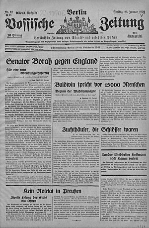 Vossische Zeitung vom 25.01.1929
