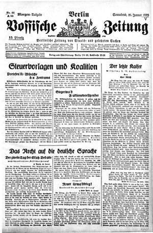 Vossische Zeitung vom 26.01.1929