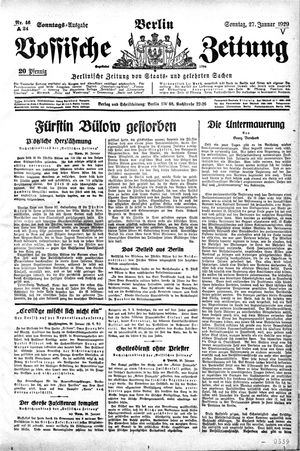 Vossische Zeitung vom 27.01.1929