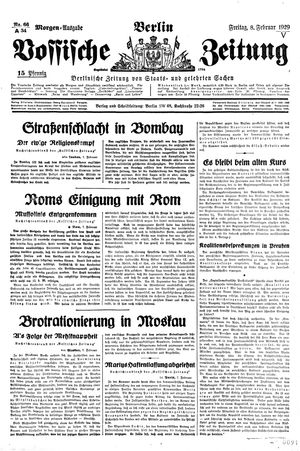 Vossische Zeitung vom 08.02.1929