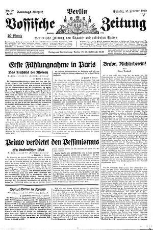 Vossische Zeitung vom 10.02.1929