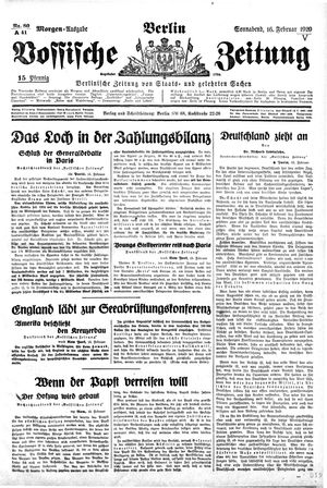 Vossische Zeitung vom 16.02.1929