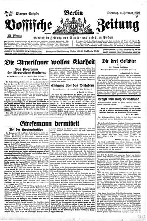 Vossische Zeitung vom 19.02.1929
