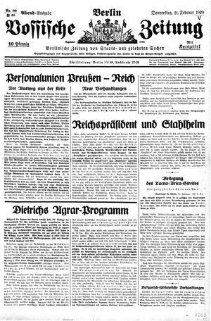 Vossische Zeitung on Feb 21, 1929