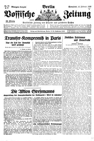 Vossische Zeitung on Feb 23, 1929