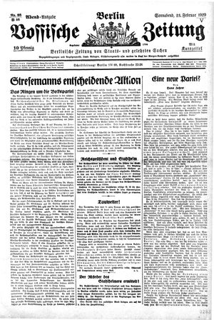 Vossische Zeitung vom 23.02.1929
