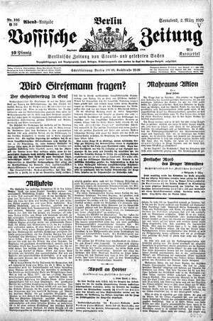 Vossische Zeitung vom 02.03.1929