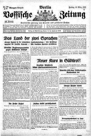 Vossische Zeitung vom 22.03.1929