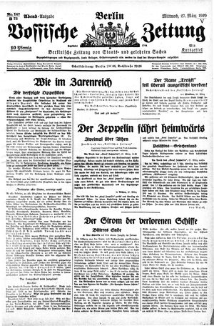 Vossische Zeitung vom 27.03.1929