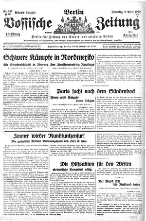 Vossische Zeitung vom 02.04.1929