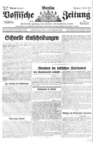 Vossische Zeitung vom 08.04.1929