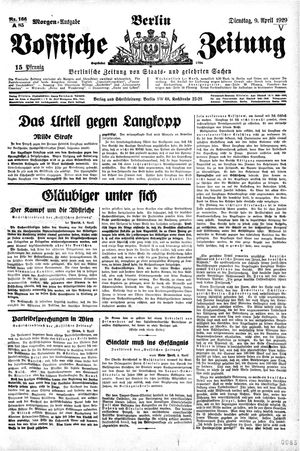 Vossische Zeitung vom 09.04.1929