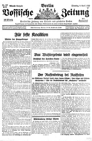 Vossische Zeitung vom 09.04.1929