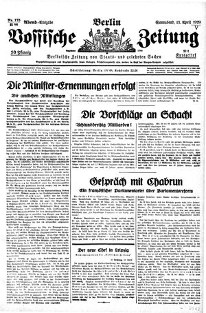 Vossische Zeitung vom 13.04.1929