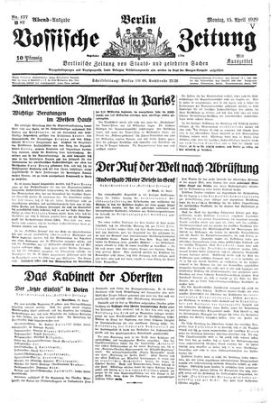 Vossische Zeitung vom 15.04.1929