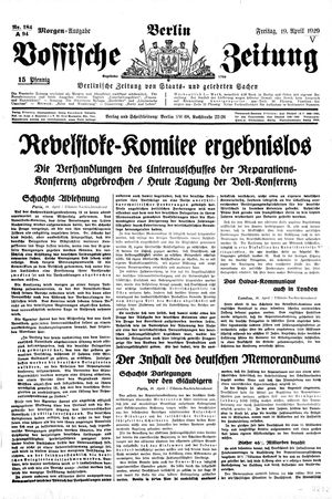 Vossische Zeitung vom 19.04.1929