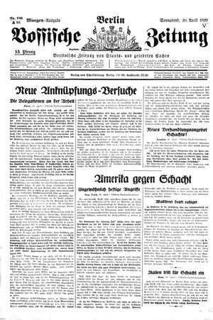 Vossische Zeitung vom 20.04.1929