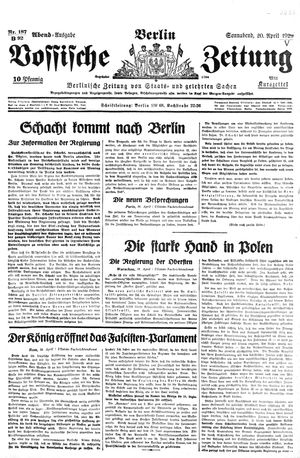 Vossische Zeitung vom 20.04.1929