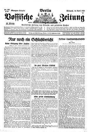 Vossische Zeitung on Apr 24, 1929