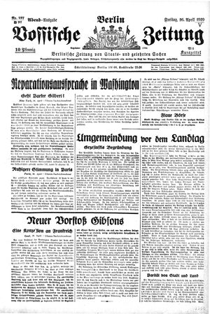 Vossische Zeitung vom 26.04.1929