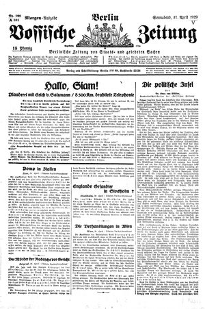 Vossische Zeitung vom 27.04.1929