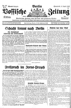 Vossische Zeitung vom 27.04.1929