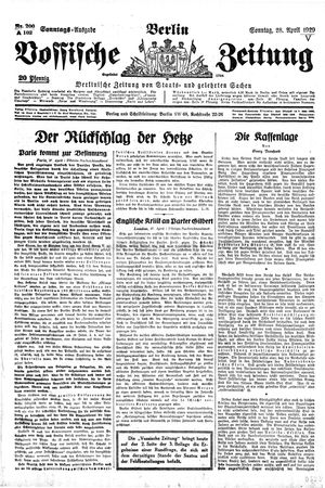 Vossische Zeitung vom 28.04.1929
