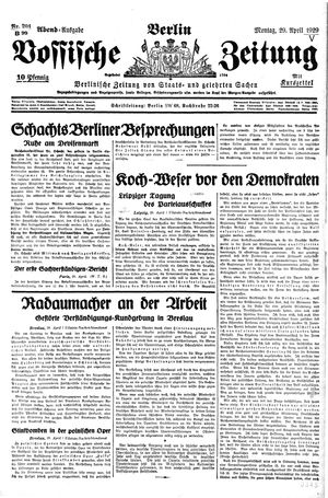 Vossische Zeitung vom 29.04.1929