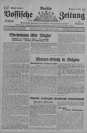 Vossische Zeitung vom 27.05.1929