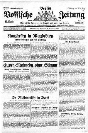 Vossische Zeitung vom 28.05.1929
