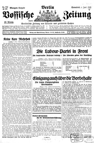 Vossische Zeitung on Jun 1, 1929