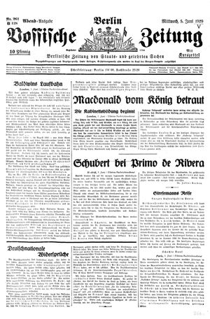 Vossische Zeitung vom 05.06.1929