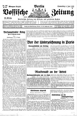 Vossische Zeitung vom 06.06.1929