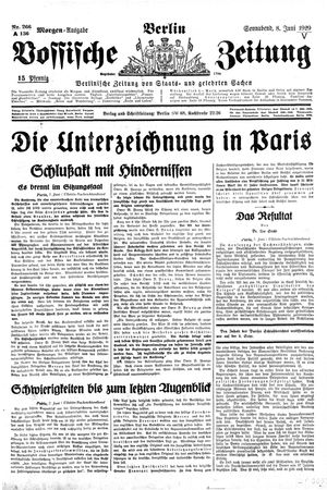 Vossische Zeitung vom 08.06.1929