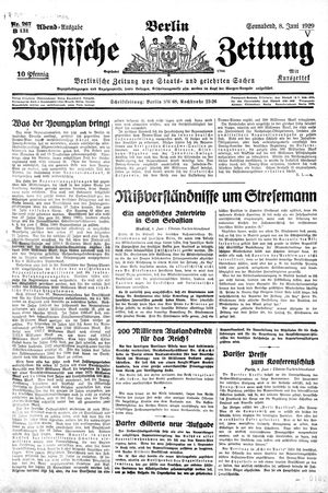 Vossische Zeitung vom 08.06.1929