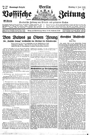 Vossische Zeitung on Jun 9, 1929