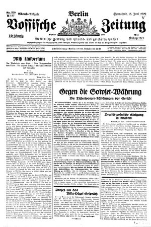 Vossische Zeitung vom 15.06.1929