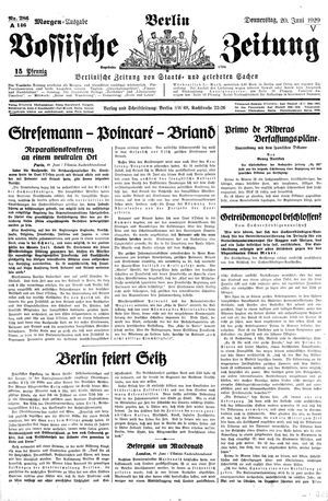 Vossische Zeitung vom 20.06.1929