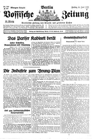 Vossische Zeitung vom 21.06.1929