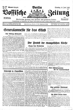Vossische Zeitung vom 25.06.1929