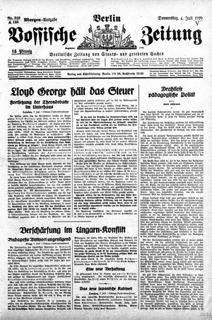 Vossische Zeitung on Jul 4, 1929