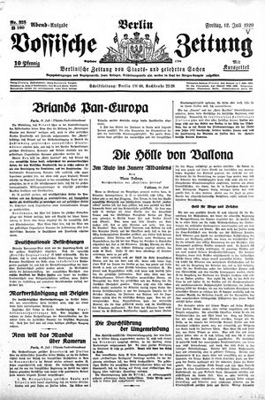 Vossische Zeitung on Jul 12, 1929