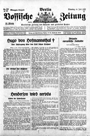 Vossische Zeitung vom 16.07.1929