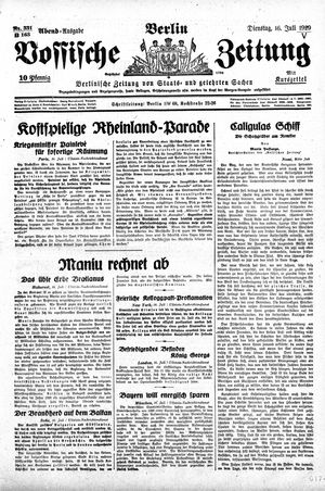 Vossische Zeitung on Jul 16, 1929